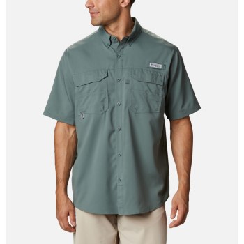 Columbia PFG Blood and Guts III Short Sleeve Woven, Camisa Verdes Para Hombre | 572904-AOT